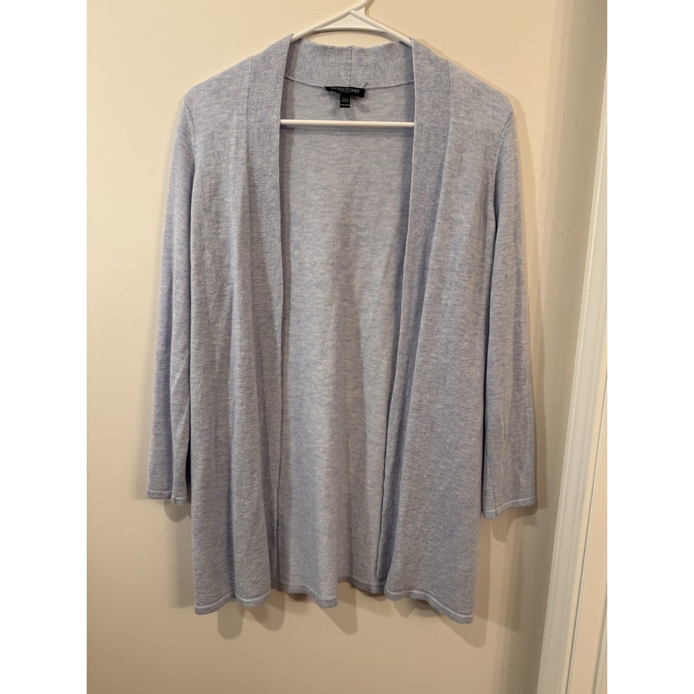 EILEEN FISHER Petite M Tencel Blend Open Front Long Sleeve Cardigan